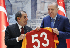 Cumhurbaşkanı Recep Tayyip Erdoğan, Süper Lig şampiyonu Galatasaray'ı kabul etti