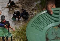 İlçede son çılgınlık! Günlerce arayıp, gram gram topluyorlar: Su geldikçe altın geliyor