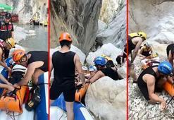 Antalya'da kanyonda mahsur kalmıştı! Ayağı kırılan turist ekiplerin operasyonuyla kurtarıldı