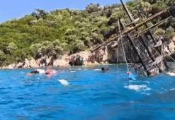 Marmaris'te tur teknesi battı