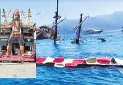 Marmaris’te tur teknesi battı