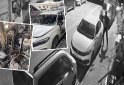 Enişte dehşeti kamerada! Önce tehdit etti, sonra aracı yaktı: Binayı da yakacağını söylüyor
