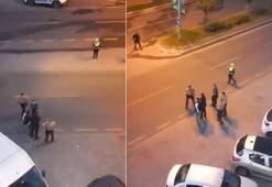Nefes kesen kovalamaca! Gece yarısı iş yerine kurşun yağdıran saldırganları bekçiler yakaladı