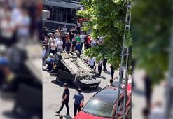 Başakşehir'de dehşet anları kamerada! Park halindeki araca çarpıp takla attı