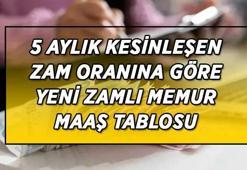 KESİNLEŞEN 5 AYLIK ZAM ORANINA GÖRE YENİ MEMUR MAAŞ TABLOSU! Memur ve memur emeklisi 5 aylık enflasyon farkı yüzde kaç oldu? Temmuz 2026 memur maaş zam oranı yüzde kaç olacak?