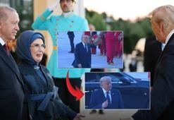 Beştepe'de Mehteranlı karşılama! Trump'ın hayranlığı kameralara yansıdı