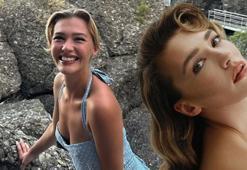 Melisa Döngel'in Rize tatili! Şelaleden atladı, horon tepti