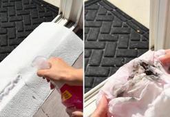 Sürgülü kapının dibinde ne kir bıraktı ne toz! 'Peçeteyi arasına yerleştirin'