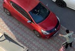 Otopark ücreti tartışması kamerada! Vale aracın önüne geçince sürücü gaza bastı