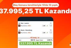 Maç Sonucu tercihleriyle 10’da 10 yaptı, 337.995,25 TL Kazandı…
