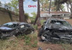 Aynı yöne giden otomobiller çarpıştı