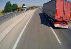Freni boşalan TIR, refüjü aşarak karşı yöne geçti! Korkunç kaza kamerada