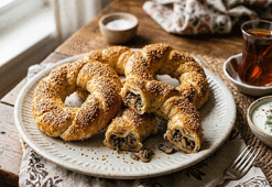 Kıymalı Mantarlı Simit Börek Tarifi