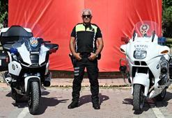 25 yıldır aynı motosikletle hizmet eden trafik polisine yeni motosiklet verildi