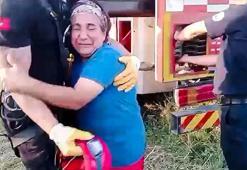 Yürekleri ısıtan görüntüler! İtfaiyeye sarılıp gözyaşı döktü: Kurban olayım sizlere