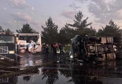 Kayseri’de yolcu otobüsü, yakıt tankeri ile çarpıştı! Yaralılar var