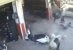 Otomobil lastiği tamir sırasında patladı, işçi ölümden döndü