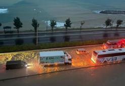 Korkutan görüntü! Karadeniz sahil yolu sular altında kaldı