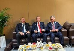 Cumhurbaşkanı Erdoğan, Aliyev ve Mirziyoyev ile bir araya geldi