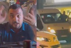 Bağcılar'da trafikte midibüs şoförünü tehdit eden sürücü kamerada