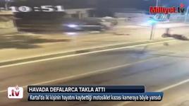 İki kişinin hayatını kaybettiği motosiklet kazası kamerada