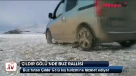 Çıldır Gölü'nde buz rallisi
