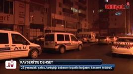 Tartıştığı babasını boğazını keserek öldürdü