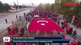 Erzurum'da ecdadın anısına 10 binler tabyalara yürüdü