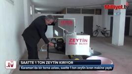 Torna ustasından saatte 1 ton zeytin kıran makine