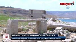 Sular altında kalan köy gün yüzüne çıktı
