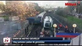 İzmir'de metro vagonu devrildi