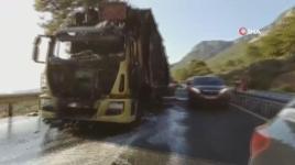  Muğla'da tır alev alev yandı