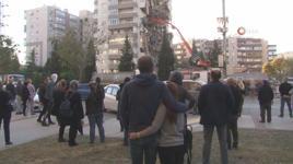 Yıkılan binayı böyle izlediler