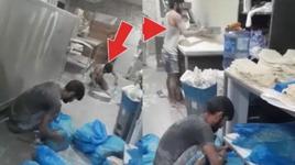 Edirne'de fırında skandal görüntü! Kürekle toplayıp lavaş yaptı