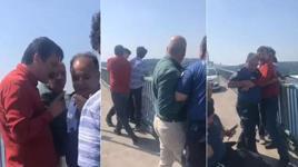 TİP milletvekilleri ile polis arasında köprüde pankart arbedesi
