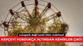 Lunapark değil sanki ölüm makinesi! Kepçeyi vurdukça altından kemikler çıktı