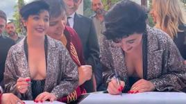 Gonca Vuslateri'nden düğünde 'boşanma' şakası!