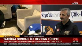 Tatbikatı sonrası CNN TÜRK'e konuşan AFAD Başkanı Yunus: Tatbikatlar devam edecek