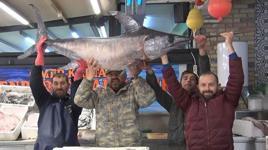 77 kiloluk kılıç balığını sırtladığı görüntüler balıkçıyı fenomen haline getirdi