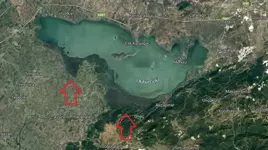 Uluabat Gölü'ndeki çekilme uydu görüntülerinde