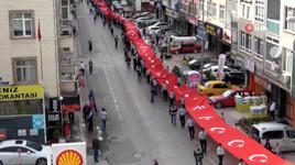 Samsun 1919 metrelik dev bayrak yürüyüşü