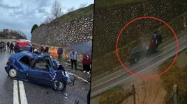 Düzce'de İki otomobil kafa kafaya çarpıştı: 1 ölü, 2 yaralı