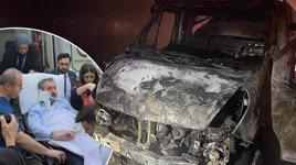 Mustafa Destici’nin makam aracını taşıyan çekici yandı