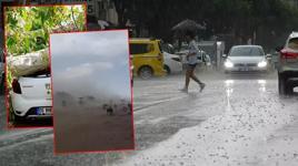 Yer: Antalya! Hava sıcaklığı 15 dakikada 16 derece birden düştü, kum fırtınası çıktı