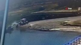 Elazığ’da otomobilin baraja düştüğü anlar kamerada