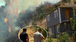 Manisa'da orman yangını! Alevler evlere sıçradı