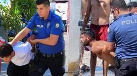 Plajı karıştıran olay! 5 kişi balta ve neşterle polise direndi