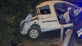 Düzce'de feci kaza! Ağaçlar faciayı böyle önledi