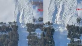 Palandöken Dağı'nda çığ anı kameraya yansıdı