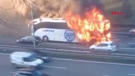 İstanbul'da yolcu otobüsünde yangın! Ekipler sevk edildi
